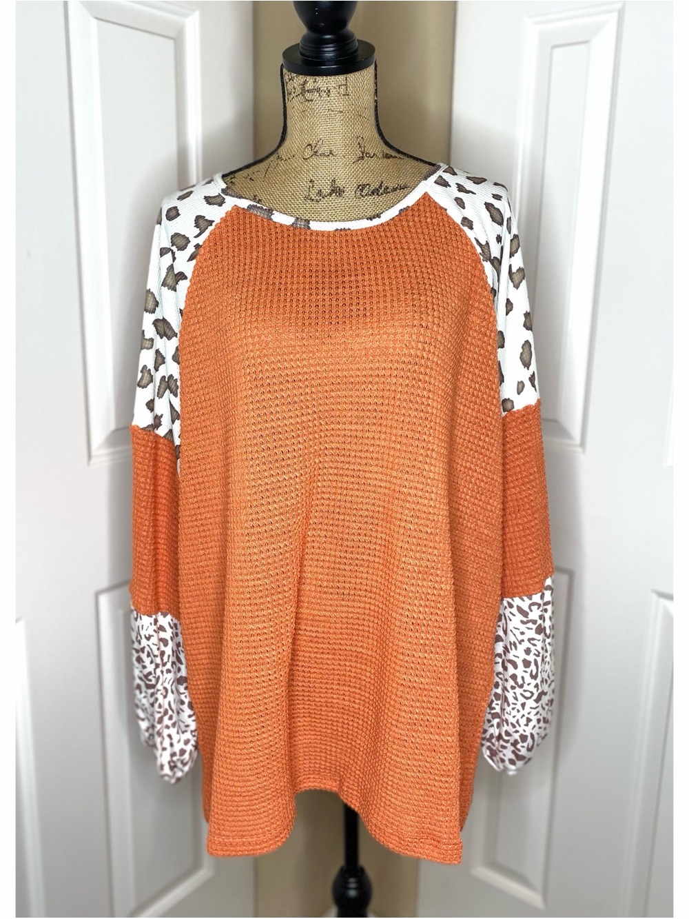 Wild Feathers - Orange Leopard Women’s Top Size 2x